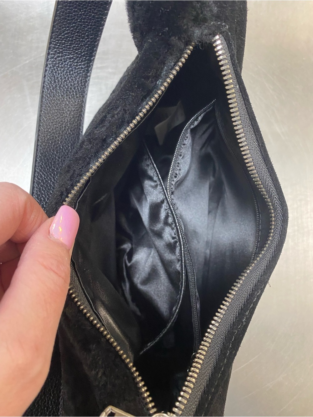 Black Faux Fur Shoulder Bag - Australia Luxe Collective-Babylon - Picture 8 of 10
